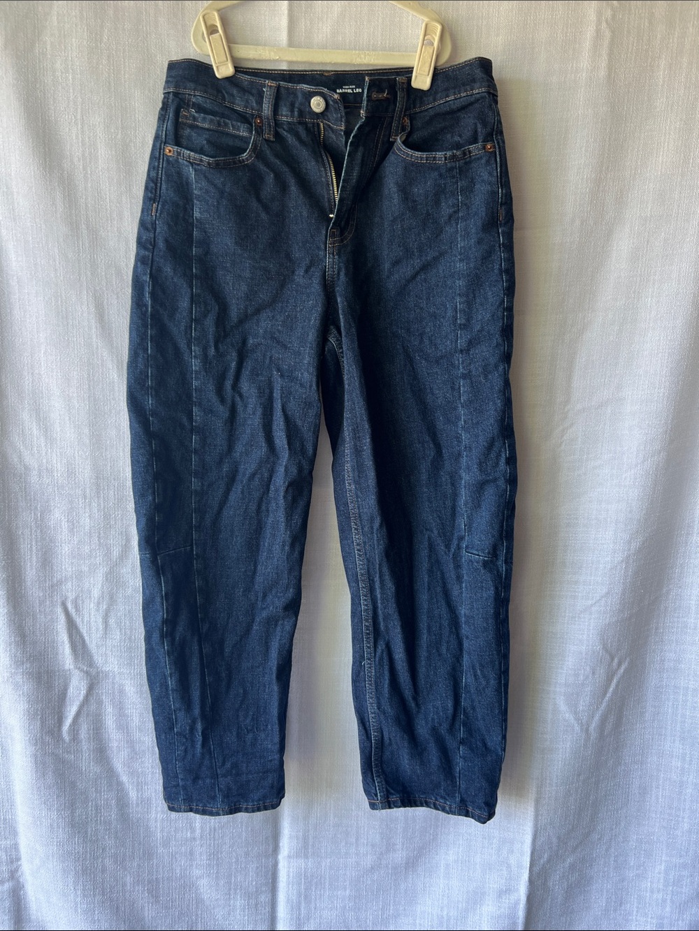 Old Navy Women's Barrel Leg Dark Blue Denim Jeans